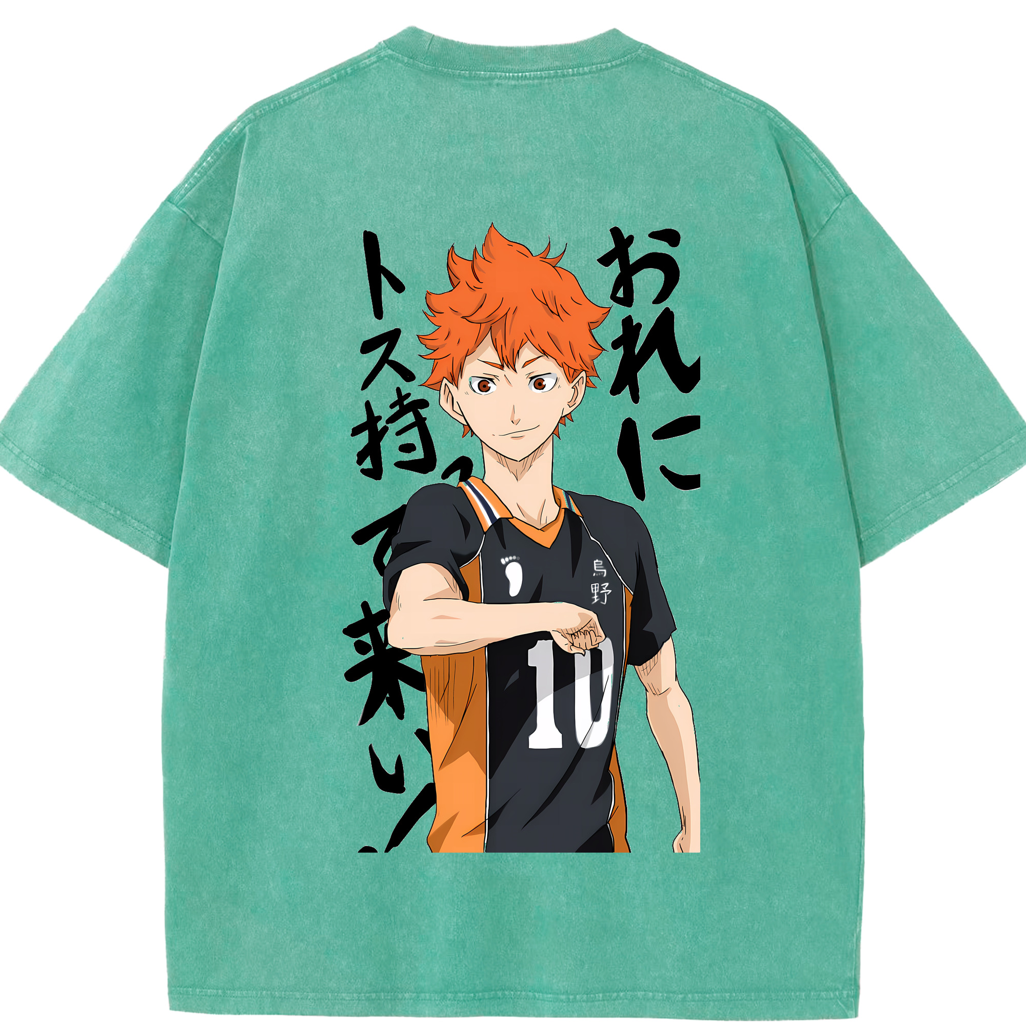 （画像用） ハイキュー!! Haikyu!! 綿100% ヴィンテージ風 半袖Tシャツ（背面プリント）
